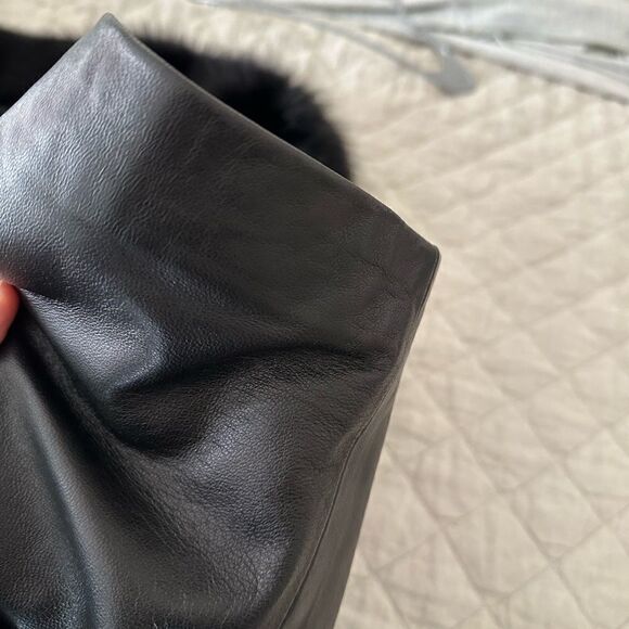 💼Lamb Nappa Leather and Fox Fur Jacket. Relaxed Fit, Stylish, Classic - Picture 11 of 16